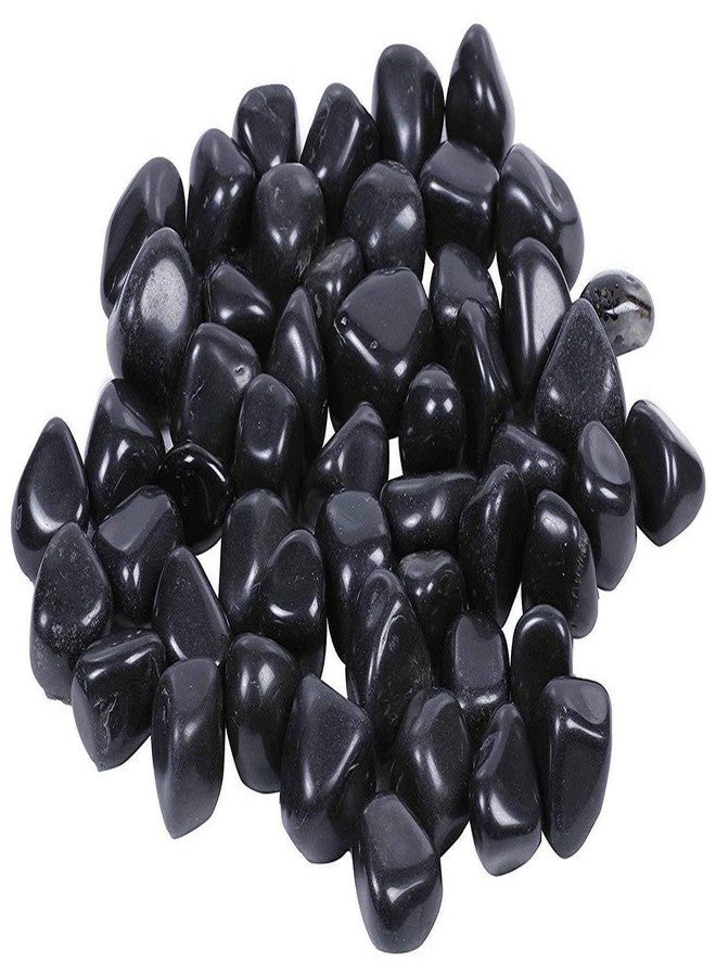 Bum Bum Bhole Polished Marble Pebbles for Garden D?cor (2.5 Kg, 15-35 mm, Black) - Image 1